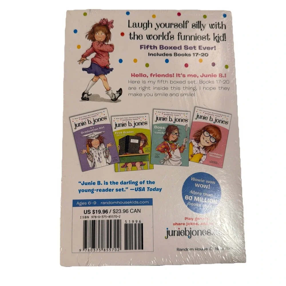 Junie B. Jones  Fifth Boxed Set Ever! (Books 17-20) by Barbara Park Ages 6-9 NEW